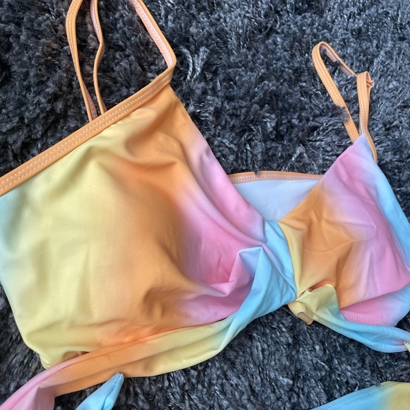 Rainbow High Waisted Bikini w/ Push Up Top - Picture 4 of 8